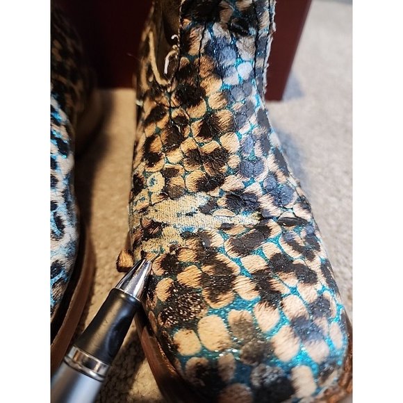 Roper Glitter Diamonds Cow  Leather Square Toe Pull On Western Boots Girls Sz 1 - Picture 7 of 14